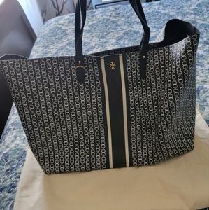 Tory Burch Gemini Tote Navy Blue in Large size